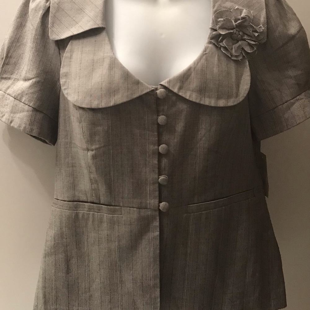 Women’s Ambition Blouse Gray Pin Stripe